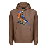Chestnut Eastern Bluebird Premium Hoodie - LillyAllenDesigns