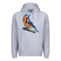 Heather Grey Eastern Bluebird Premium Hoodie - LillyAllenDesigns