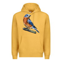 Mustard Eastern Bluebird Premium Hoodie - LillyAllenDesigns