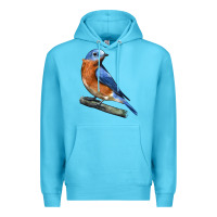 Ocean Blue Eastern Bluebird Premium Hoodie - LillyAllenDesigns