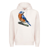 Pale Pink Eastern Bluebird Premium Hoodie - LillyAllenDesigns