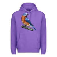 Purple Eastern Bluebird Premium Hoodie - LillyAllenDesigns