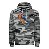 Slate Camo Eastern Bluebird Premium Hoodie - LillyAllenDesigns