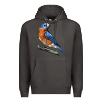 Smoke Eastern Bluebird Premium Hoodie - LillyAllenDesigns