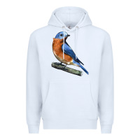 White Eastern Bluebird Premium Hoodie - LillyAllenDesigns