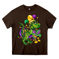 Chocolate Brown mardi gras trex Heavy Core Tee - CowGirlArtShop