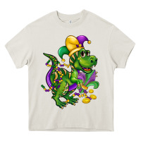 Cream mardi gras trex Heavy Core Tee - CowGirlArtShop