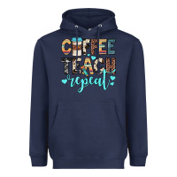 Navy coffee teach repeat Heavyweight Hoodie - JahusDesignShop