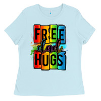 Baby Blue free dad hugs Ladies Tee - OliviaCreatesArt