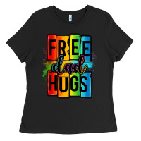 Black free dad hugs Ladies Tee - OliviaCreatesArt