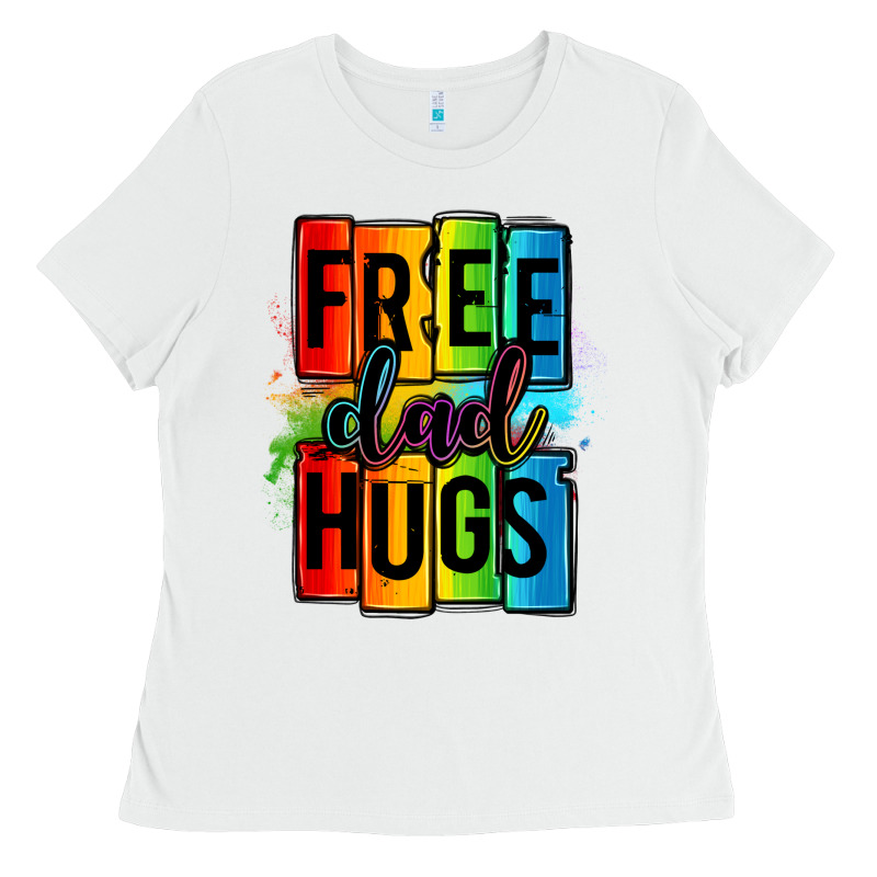 Free Dad Hugs Ladies Tee by OliviaCreatesArt | Teevron