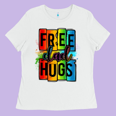 Free Dad Hugs Ladies Tee Designed By Oliviacreatesart