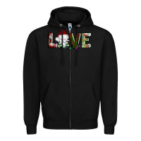 Black love christmas gnome Zipper Hoodie - AdoDesignShop