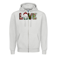Dove Grey love christmas gnome Zipper Hoodie - AdoDesignShop