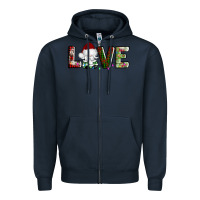 Navy love christmas gnome Zipper Hoodie - AdoDesignShop