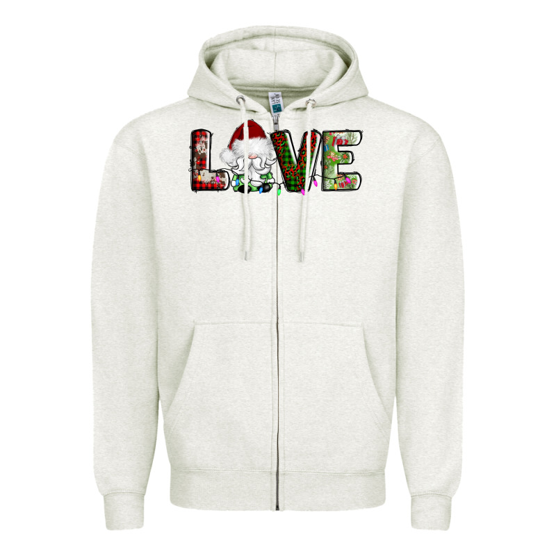 Love Christmas Gnome Zipper Hoodie by AdoDesignShop | Teevron