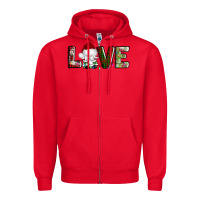 Red love christmas gnome Zipper Hoodie - AdoDesignShop