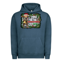 Pigment Midnight Navy all i want for christmas is a cow Urban Hoodie - RanaPortraitStore