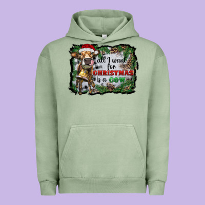 All I Want For Christmas Is A Cow Urban Hoodie Designed By Ranaportraitstore