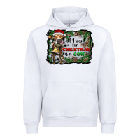 White all i want for christmas is a cow Urban Hoodie - RanaPortraitStore