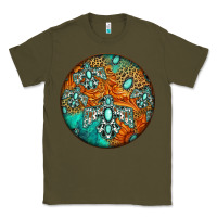Army Green western pattern circle Classic Tee - Jasminsmagicworld