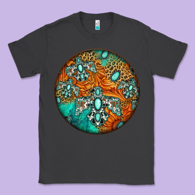 Western Pattern Circle Classic Tee Designed By Jasminsmagicworld