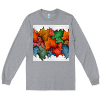 Autumn  Leaves Seamless Pattern Long Sleeve Tee | Teevron