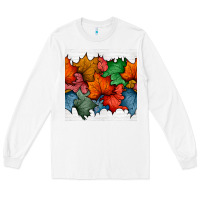 White autumn  leaves seamless pattern Long Sleeve Tee - BundleAndBundleShop