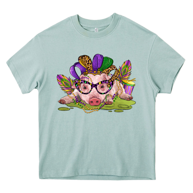 Mardi Gras Pig Heavy Core Tee by CowGirlArtShop | Teevron