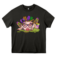 Asphalt mardi gras pig Heavy Core Tee - CowGirlArtShop