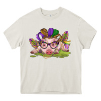 Cream mardi gras pig Heavy Core Tee - CowGirlArtShop