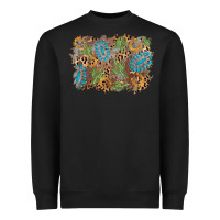 Black horseshoe leopard gemstone cactus background Heavyweight Sweatshirt - AdoDesignShop