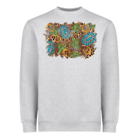 Heather Grey horseshoe leopard gemstone cactus background Heavyweight Sweatshirt - AdoDesignShop