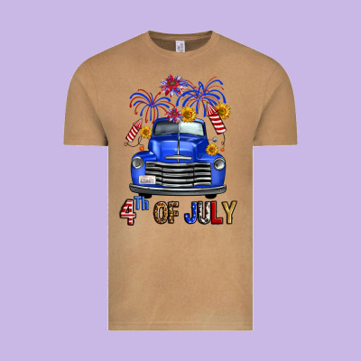 Western Fourth Of July Truck Vintage Tee Designed By Fadigitalartstudio