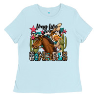 Baby Blue long live cowgirls Ladies Tee - OliviaCreatesArt