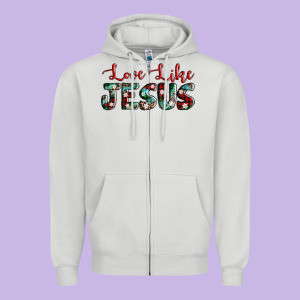 Love Like Jesus Zipper Hoodie Designed By Adodesignshop