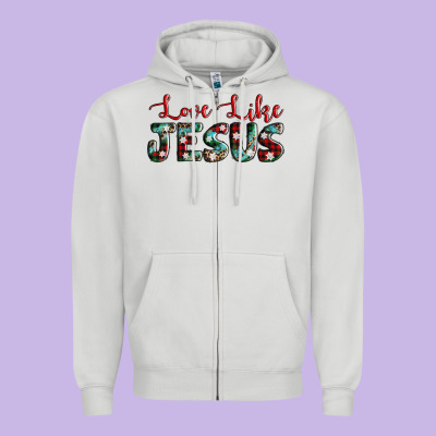 Love Like Jesus Zipper Hoodie Designed By Adodesignshop