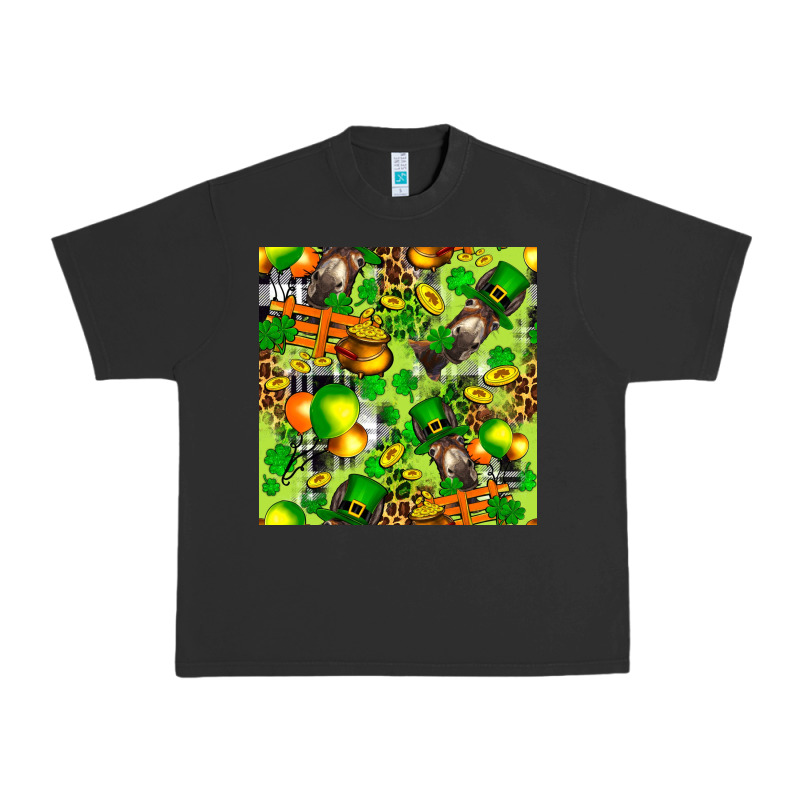 St. Patrick's Donkey With Shamrock Seamless Urban Heavy Tee by FaDigitalArtStudio | Teevron