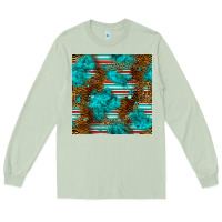 Matcha turquoise serape leopard seamless pattern Long Sleeve Tee - BundleAndBundleShop
