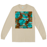 Mushroom turquoise serape leopard seamless pattern Long Sleeve Tee - BundleAndBundleShop