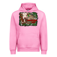 Fuchsia Pink all i want for christmas is a cow cowhide Urban Hoodie - RanaPortraitStore