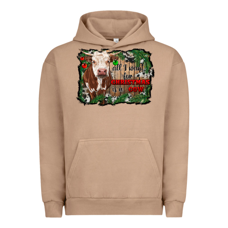 All I Want For Christmas Is A Cow Cowhide Urban Hoodie by RanaPortraitStore | Teevron
