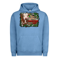 Pigment Pebble Blue all i want for christmas is a cow cowhide Urban Hoodie - RanaPortraitStore