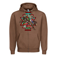 Chestnut aztec rodeo christmas Zipper Hoodie - AdoDesignShop