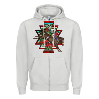 Dove Grey aztec rodeo christmas Zipper Hoodie - AdoDesignShop