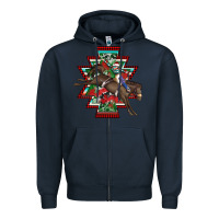Navy aztec rodeo christmas Zipper Hoodie - AdoDesignShop