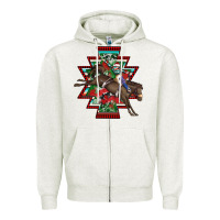 Oatmeal Heather aztec rodeo christmas Zipper Hoodie - AdoDesignShop