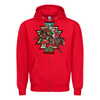 Red aztec rodeo christmas Zipper Hoodie - AdoDesignShop