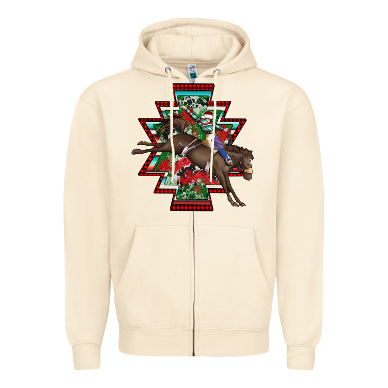 Aztec Rodeo Christmas Zipper Hoodie by AdoDesignShop | Teevron