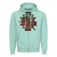 Seafoam aztec rodeo christmas Zipper Hoodie - AdoDesignShop